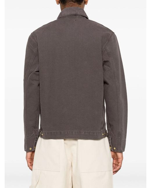 Carhartt Brown Detroit Logo-Patch Zip-Fastening Jacket for men