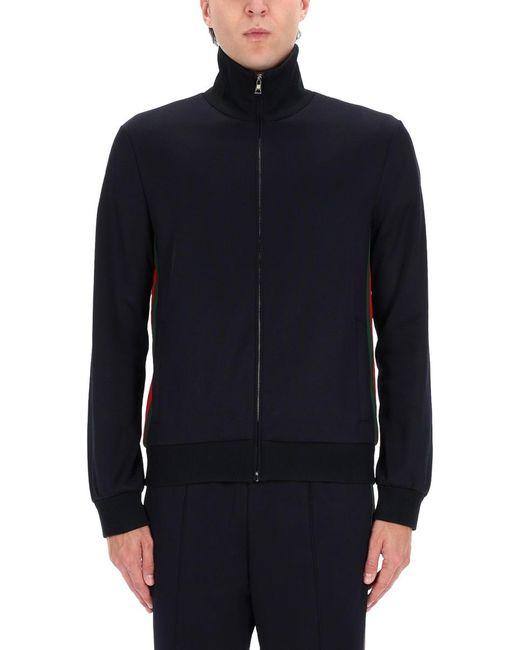 Gucci Blue Jacket With Zip for men