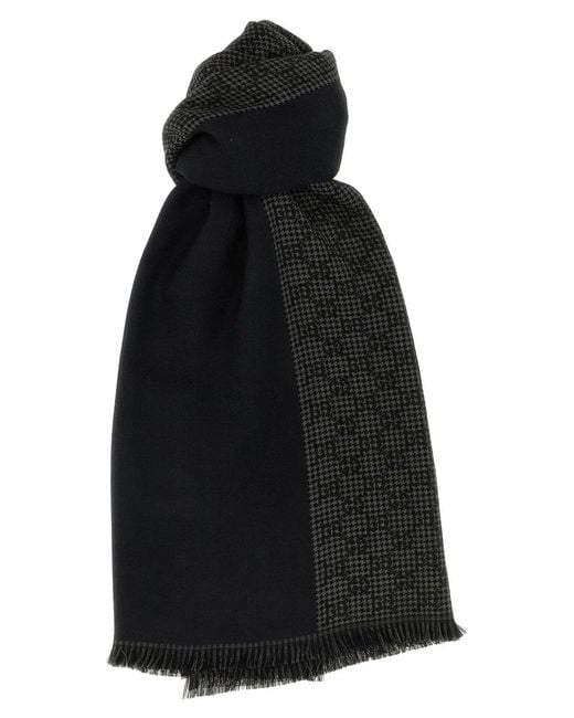 Gucci Black Wool Silk Scarf for men
