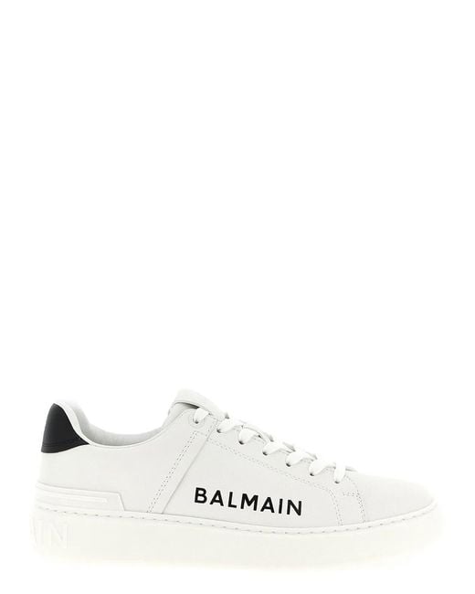 Balmain White 'B-Court' Sneakers for men