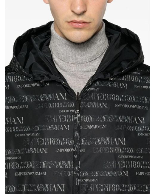 Emporio Armani Black Nylon Bomber Jacket for men