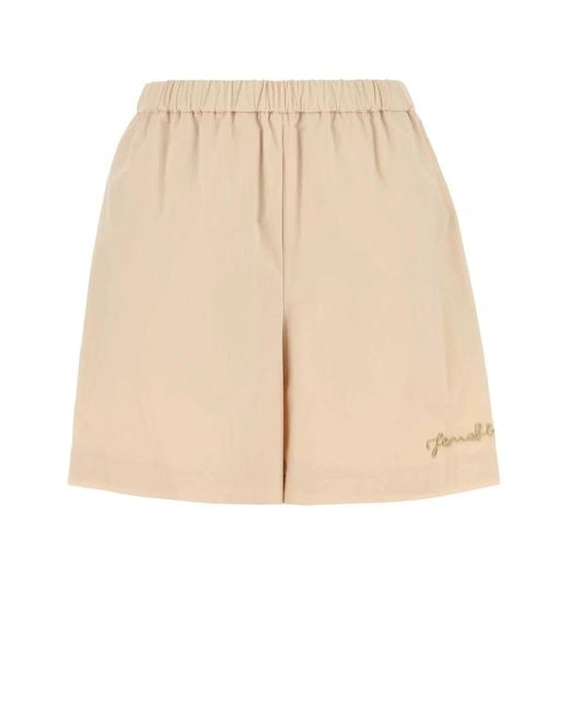 Fendi Natural Shorts Cotton Nylon