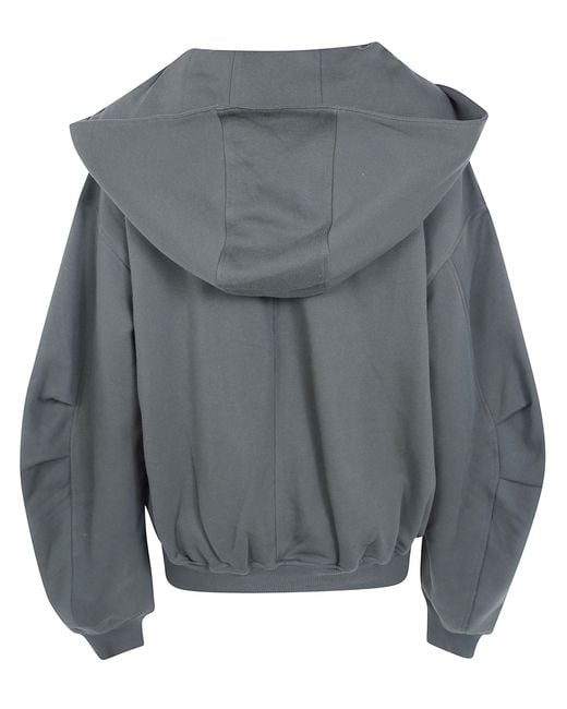 The Attico Gray Full Zip Hoodie Sweatshirt