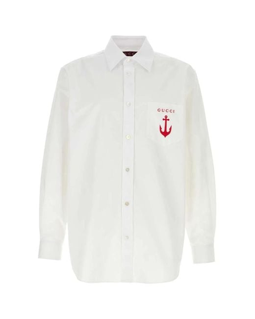Gucci White Poplin Shirt for men