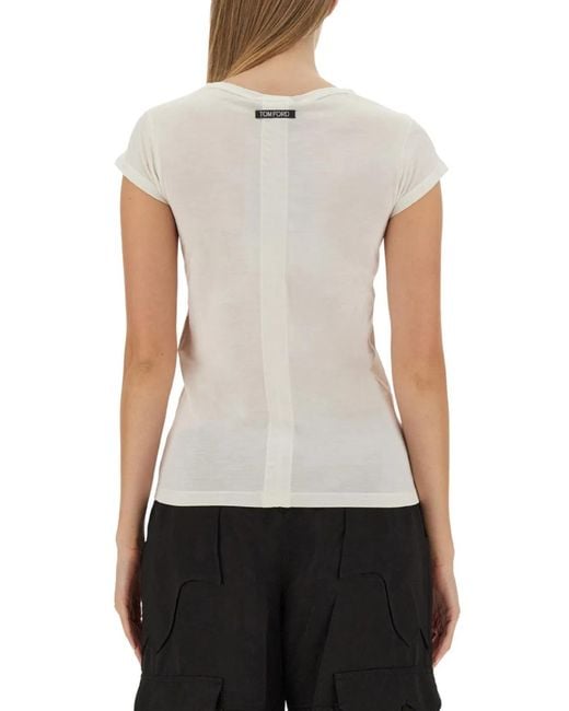 Tom Ford White T-Shirt With Logo