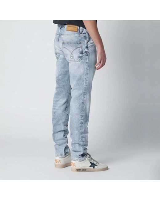 DSquared² Blue Vintage-Effect Stretch Denim Jeans for men