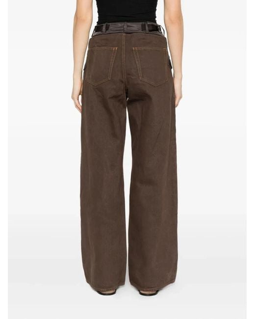 Sacai Brown Wide Leg Denim Pants