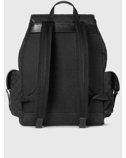 Gucci Black Gg Supreme Fabric Backpack for men