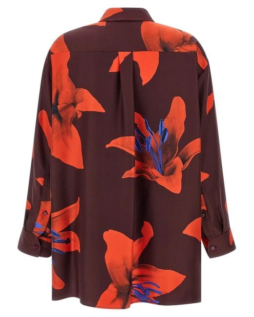 McQueen Red 'Flame Lily' Shirt
