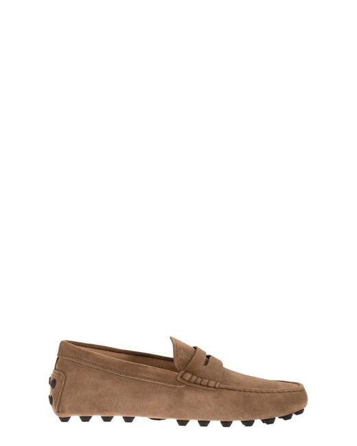 Tod's Brown Suede Moccasin Moccasin for men