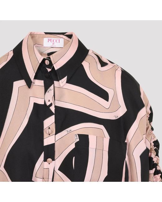 Emilio Pucci Black "Labirinto" Short Kaftan Dress