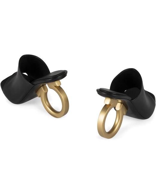 Ferragamo Black Astro Leather Mules