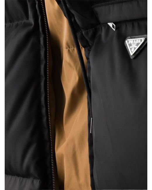 Prada Black Re-Nylon Hooded Down Jacket