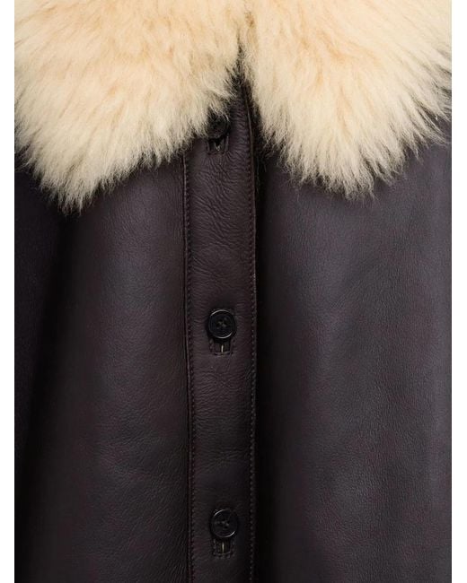 Acne Black Leather Shearling Jacket