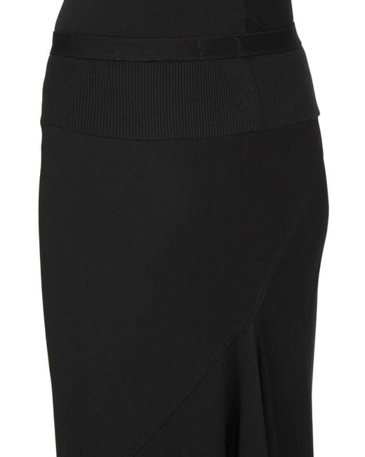 Rick Owens Black A Line Bias Skirt