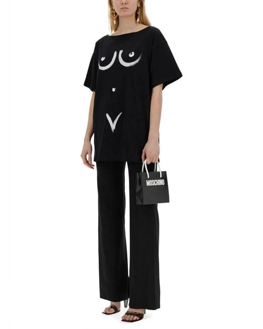 Moschino Black Interlock Body Print T-Shirt