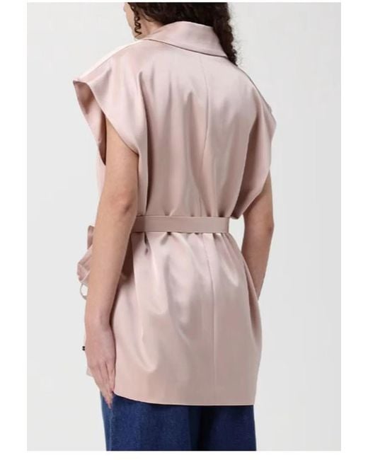 Pinko Pink Belted Satin Gilet