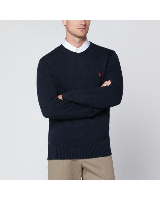 Polo Ralph Lauren Blue Cotton Crewneck Sweater for men