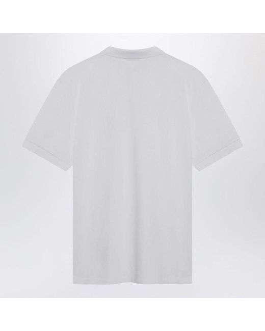 Stone Island White Polo Shirt With Logo Patch for men