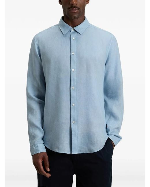 Woolrich Blue Linen Shirt for men