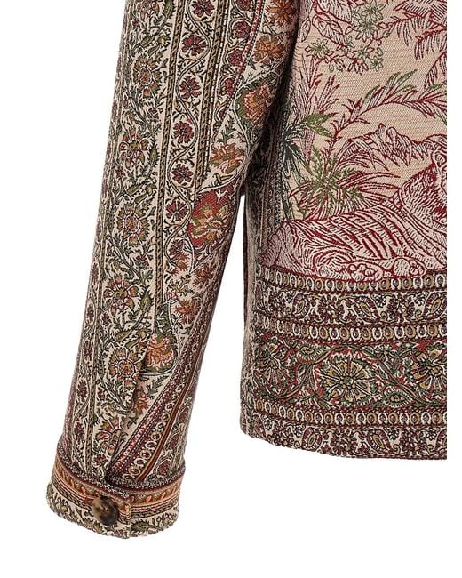Etro Brown Balmacaan Neck Overshirt for men
