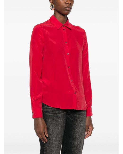 Pinko Red Silk Shirt