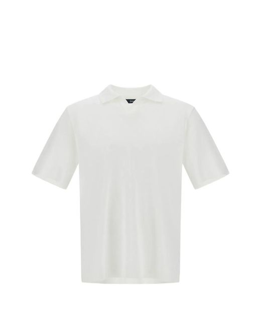 Herno White Cotton Derby Polo T-Shirt for men