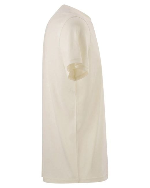 PT Torino White Silk And Cotton Jersey Knit for men