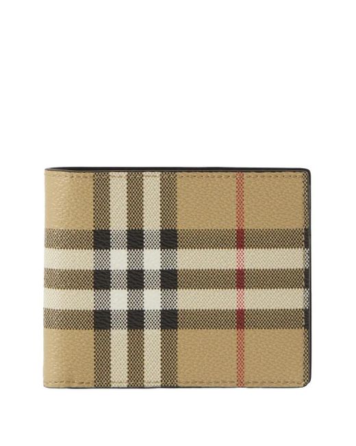 Burberry Men's Natural Checkered Two-Fold Wallet