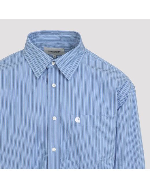 Carhartt Blue Keene Stripe Curacao L/ Keene Shirt for men
