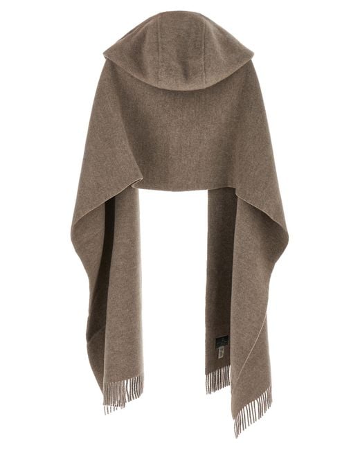 Brunello Cucinelli Natural Hooded Scarf
