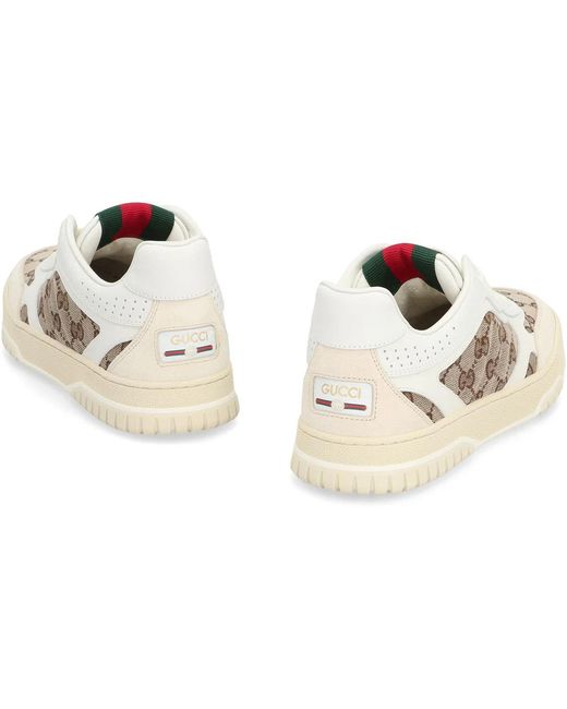 Gucci White Re-Web Low-Top Sneakers