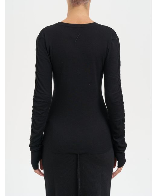 Thom Krom Black V-Neck Cotton Top
