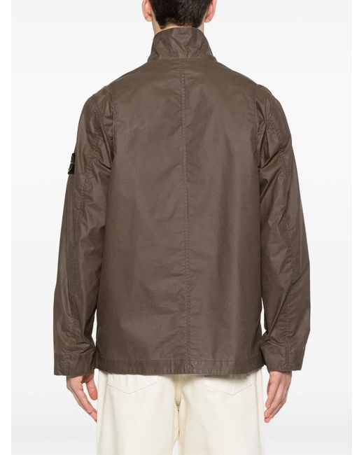 Stone Island Brown Polyester-Cotton Jacket for men