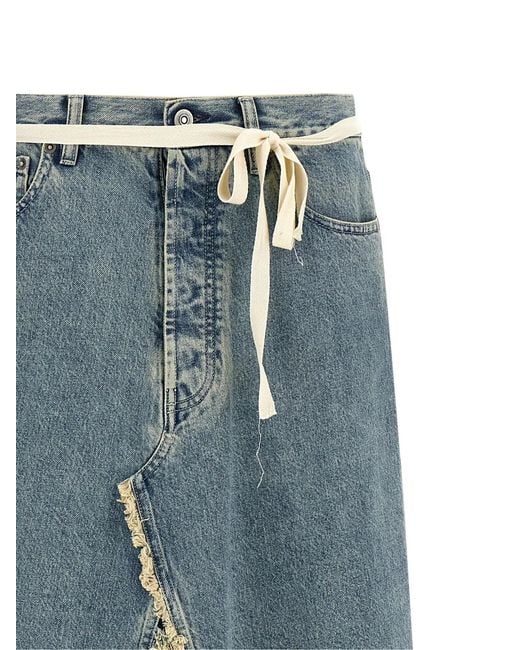 Maison Margiela Blue Raw Hem Denim Skirt