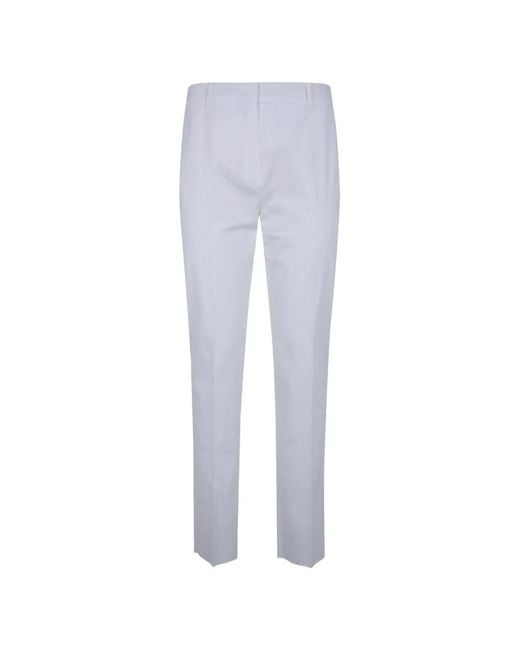 Max Mara White Cotton Elastane Trousers