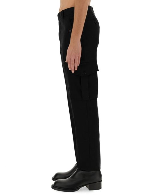 McQueen Black Military Pants for men