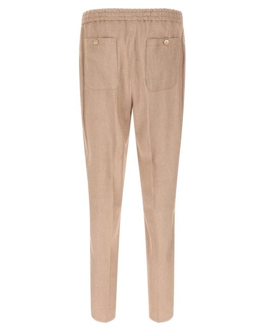 Etro Natural Flamed Linen Joggers for men