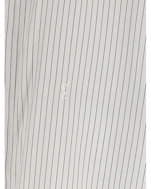 Saint Laurent White Stripes Shirt for men