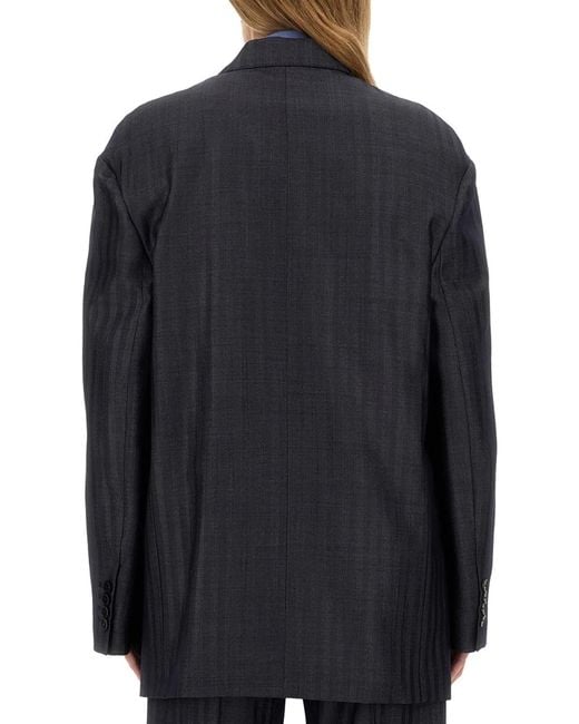 Etro Blue Pegasus Buttoned Over Jacket