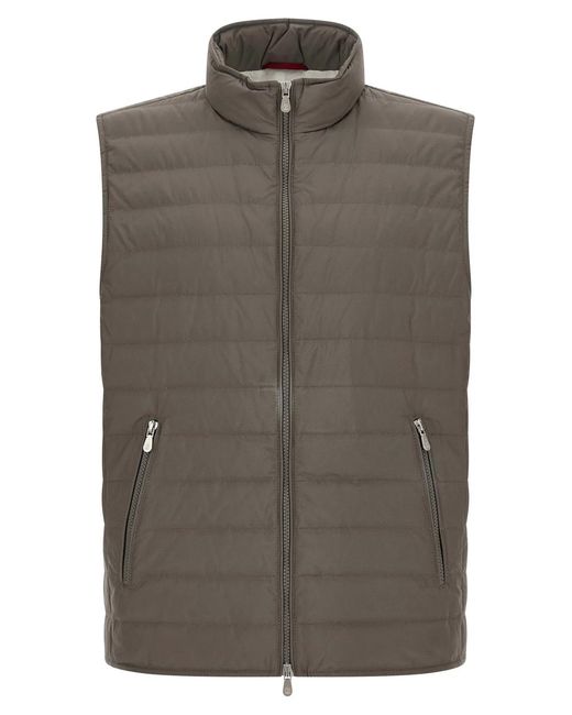 Brunello Cucinelli Brown Quilted Vest for men