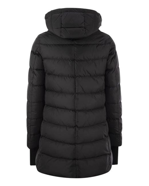 Herno Black Medium Down Jacket With Hood