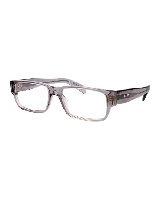Prada Gray Transparent Acetate Glasses for men