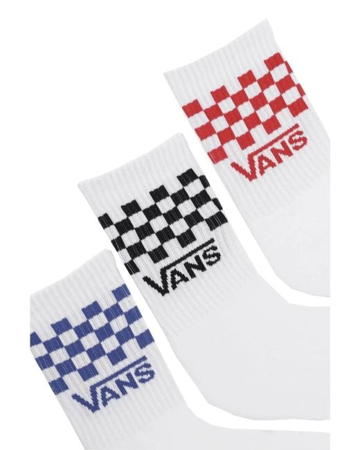 Vans White "Checkboard Logo" Socks