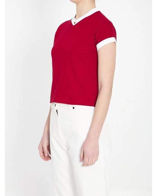 Versace Red Stretch Cotton Jersey T-Shirt