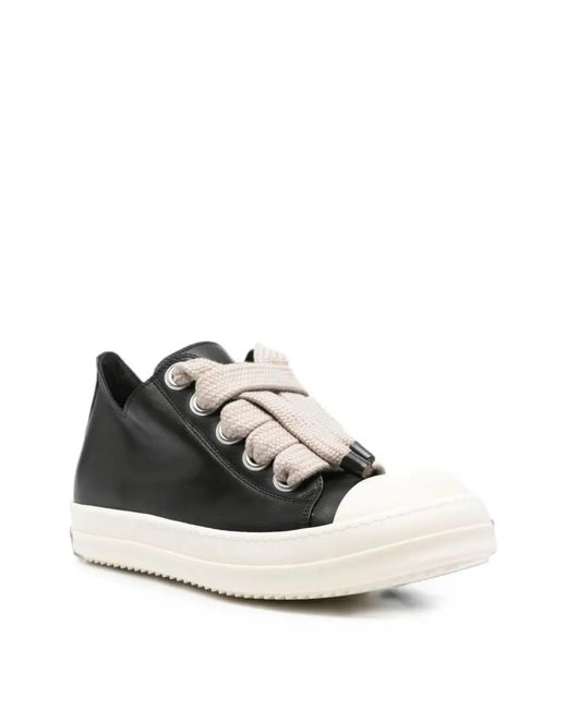 Rick Owens Black Jumbolace Low Sneakers for men