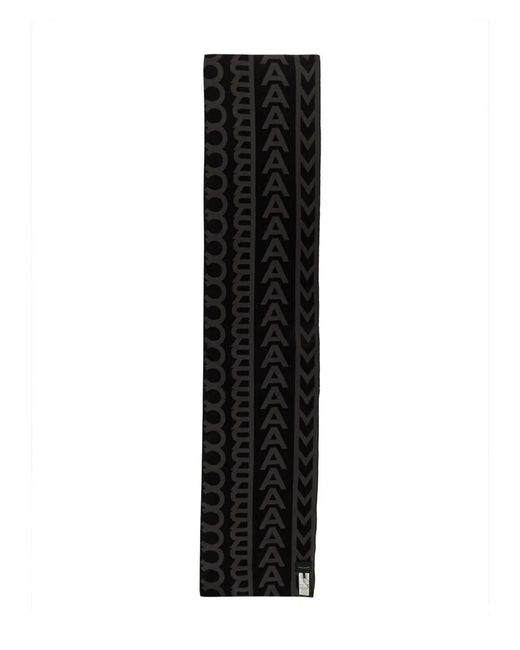 Marc Jacobs Black The Monogram Knit Scarf