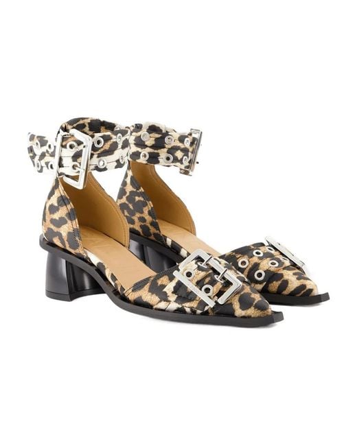 Ganni Metallic Feminine Open Cut Pumps