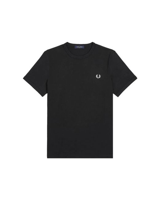 Fred Perry Black Cotton T-Shirt for men