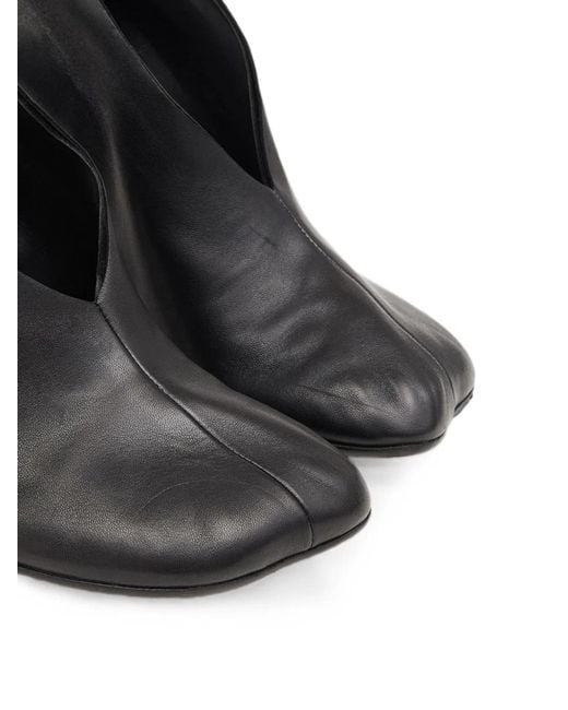 MM6 by Maison Margiela Black Leather Flat Shoes